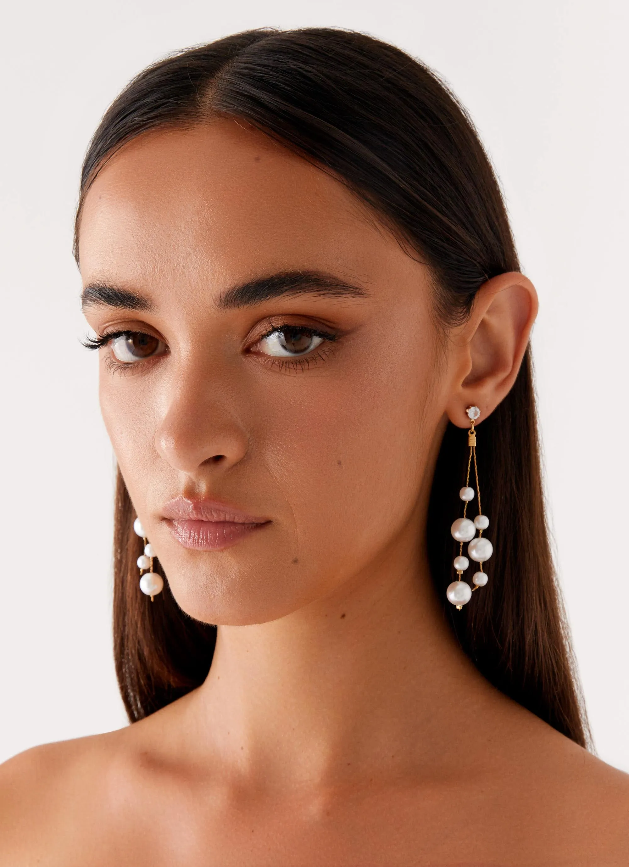 Mallorie Earrings - Pearl sold by Peppermayo