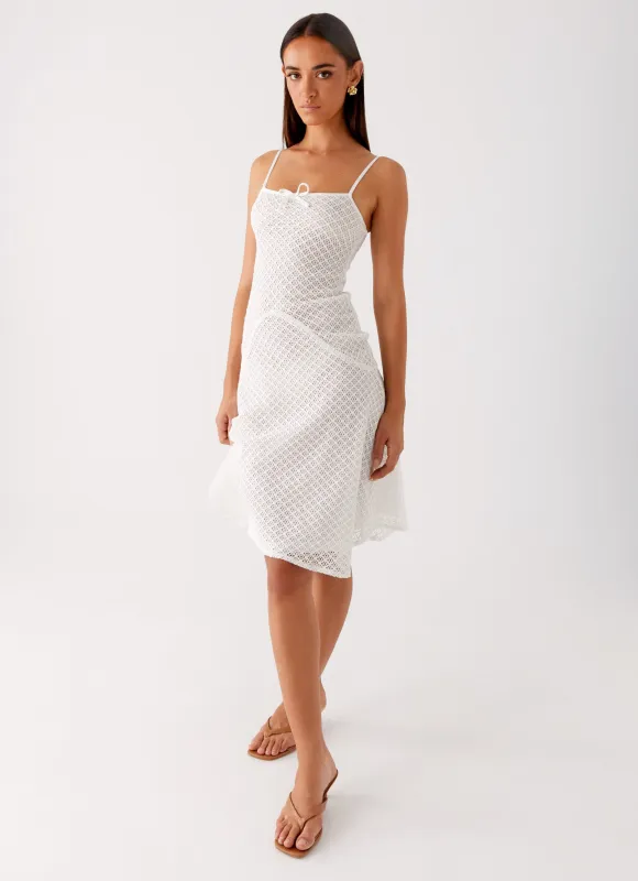 Tamar Midi Dress - White sold by Peppermayo