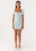 Yolene Mini Dress - Green Gingham sold by Peppermayo