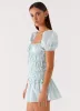 Yolene Mini Dress - Green Gingham sold by Peppermayo