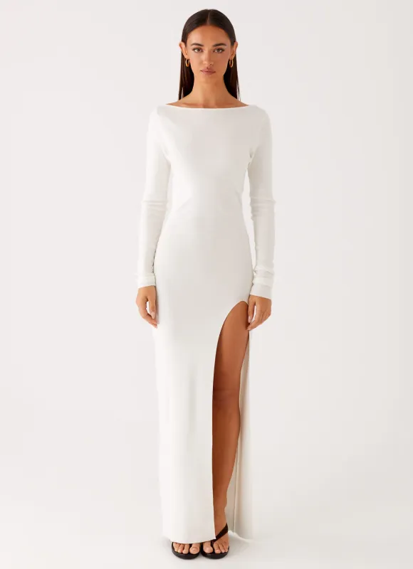 Amalfi Knit Maxi Dress - White sold by Peppermayo