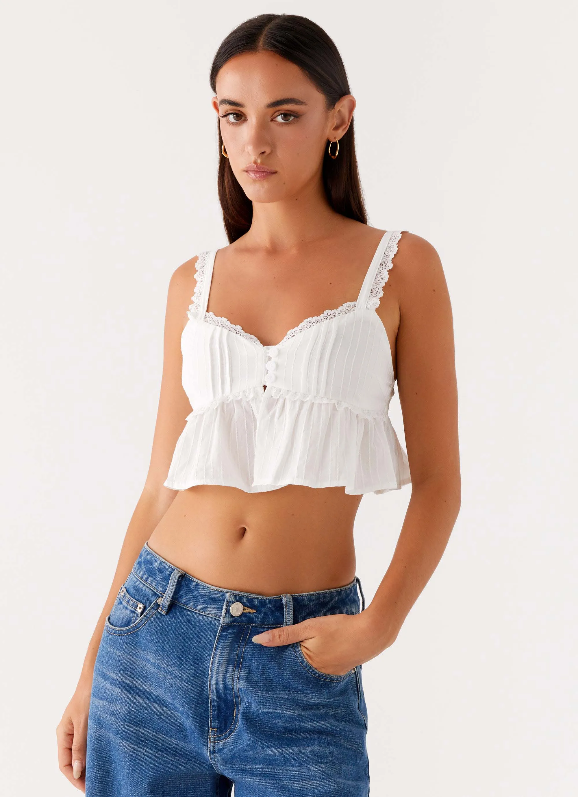 Elliana Cami Top - White sold by Peppermayo product image thumbnail 5