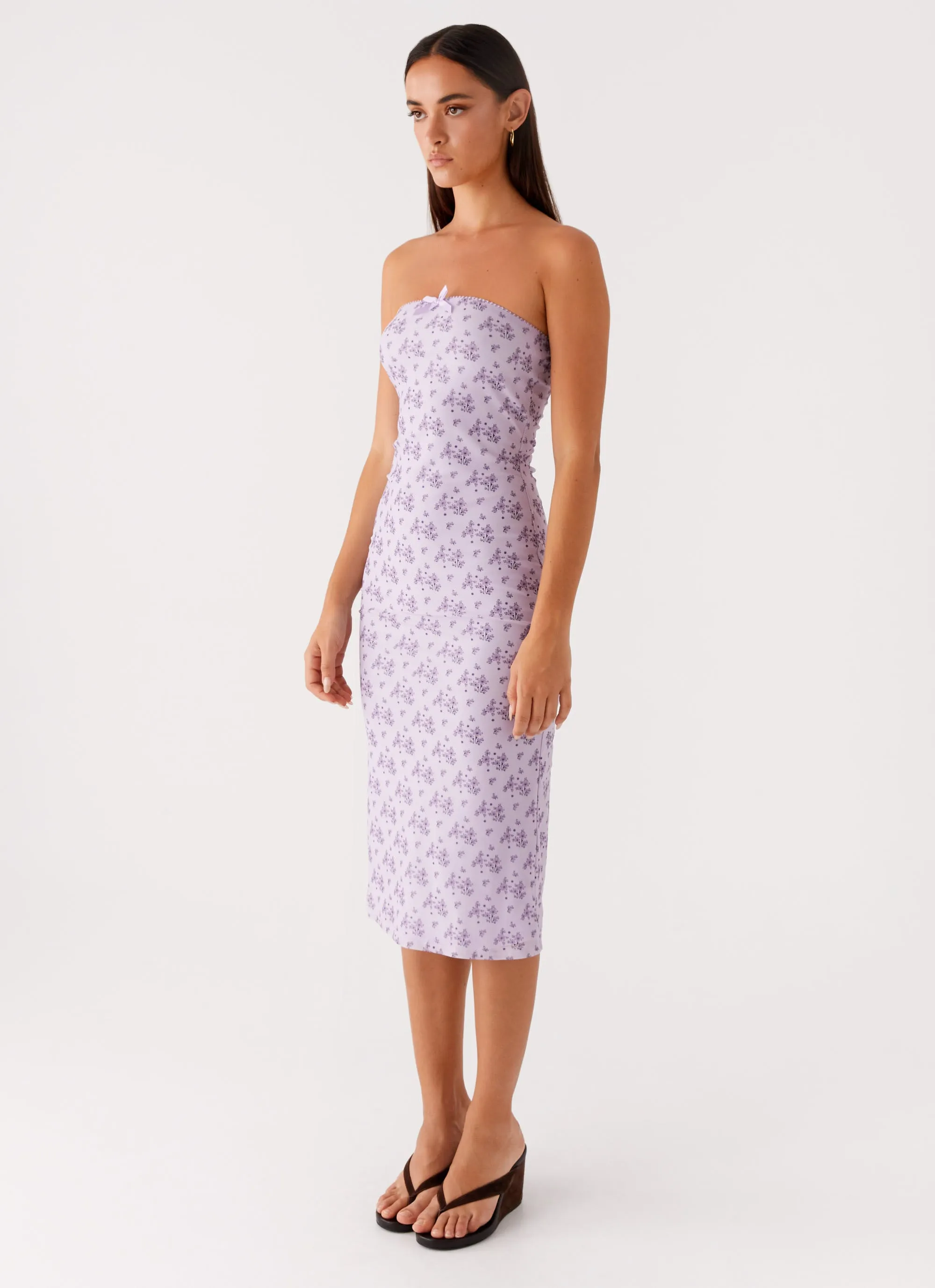 Keila Strapless Midi Dress - Lavender Meadow sold by Peppermayo product image thumbnail 3