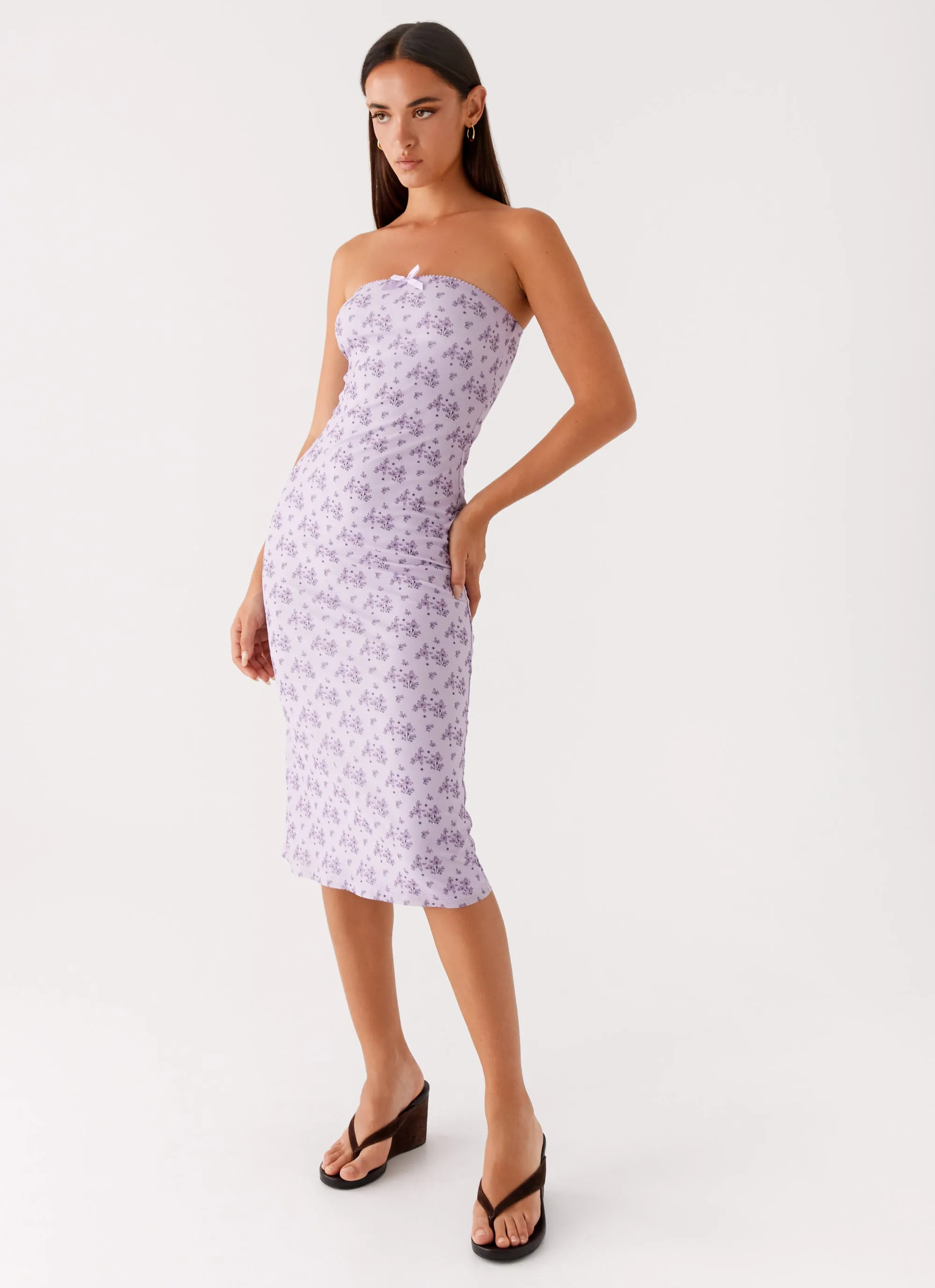 Keila Strapless Midi Dress - Lavender Meadow sold by Peppermayo product image thumbnail 5