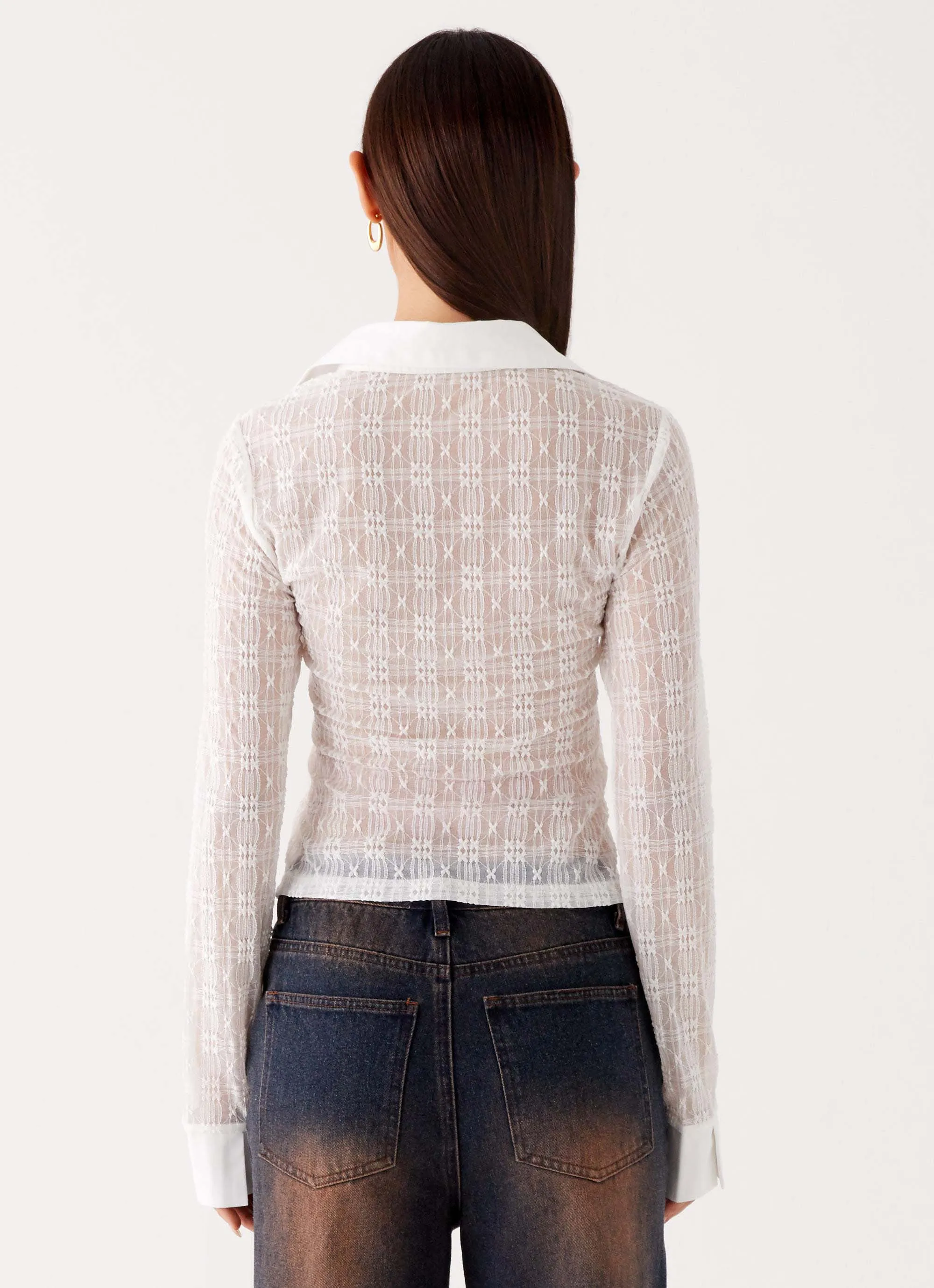 Loui Lace Long Sleeve Top - White sold by Peppermayo product image thumbnail 4