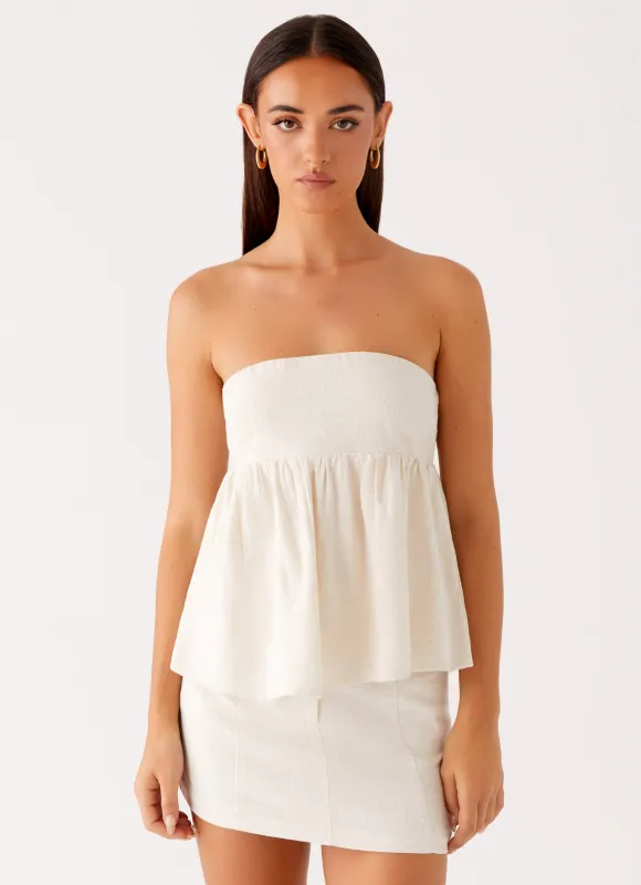 Cassie Tube Top - Oat sold by Peppermayo