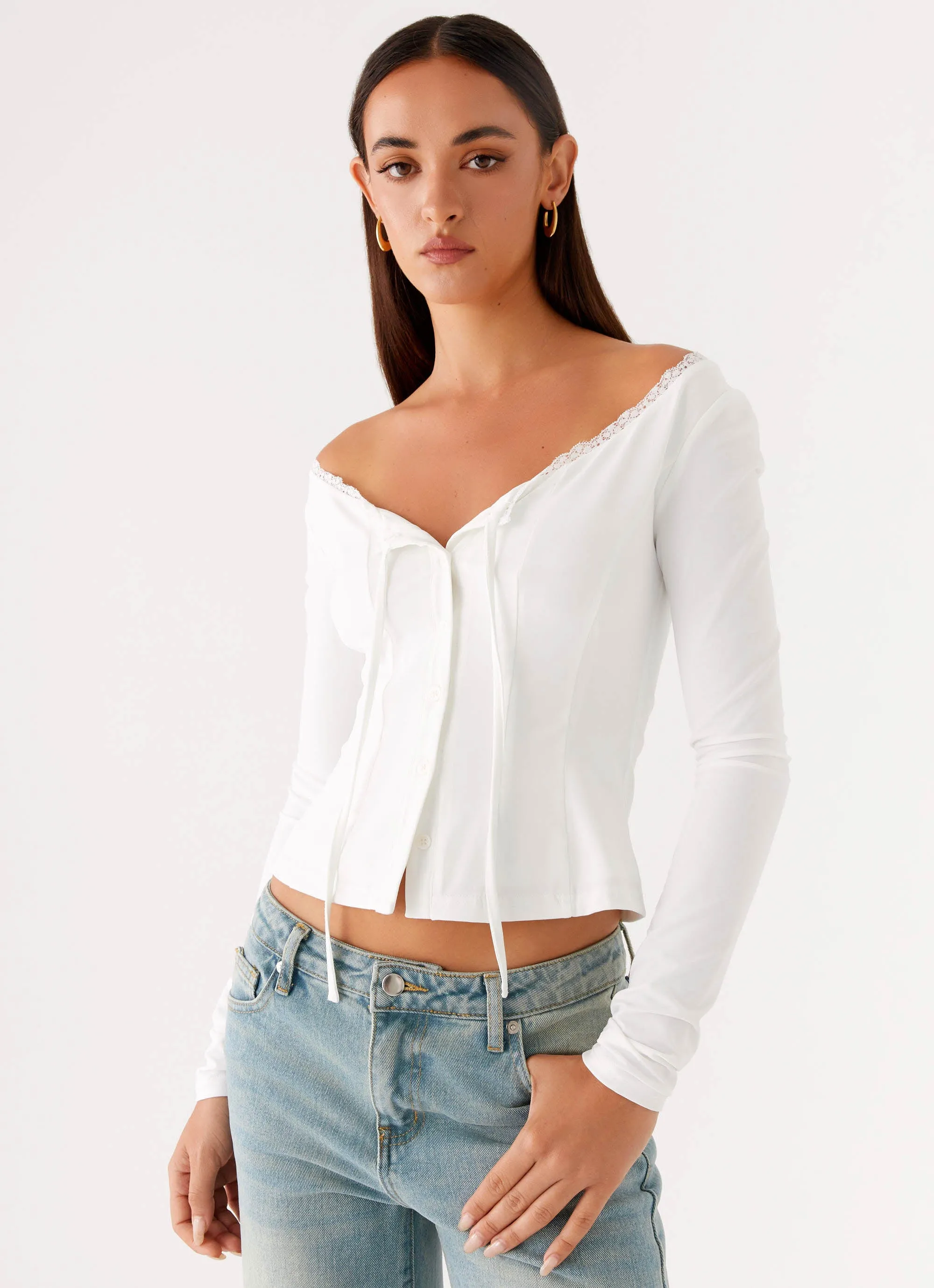 Moda Long Sleeve Top - White sold by Peppermayo product image thumbnail 5