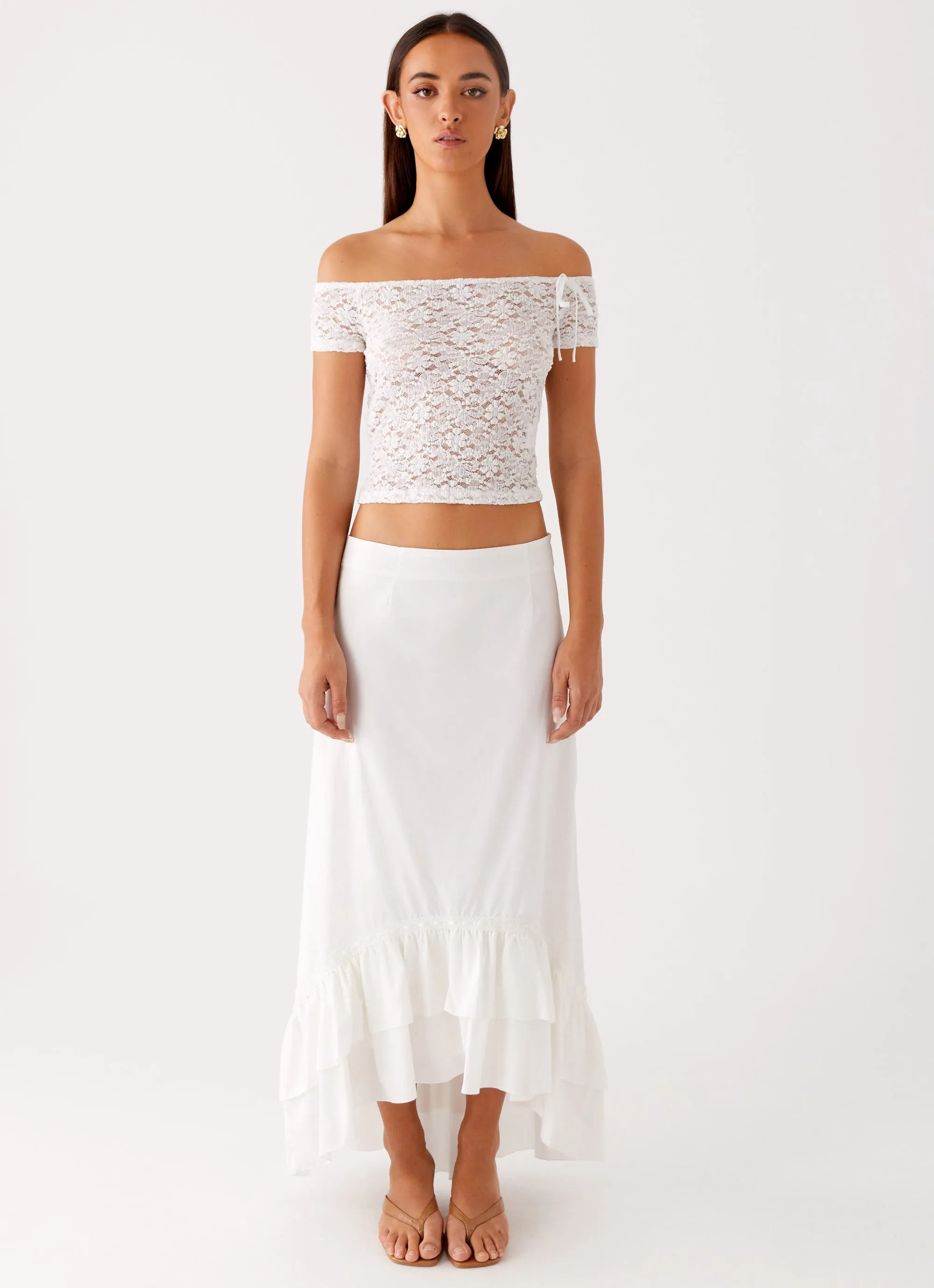 Alessandra Maxi Skirt - White sold by Peppermayo product image thumbnail 2