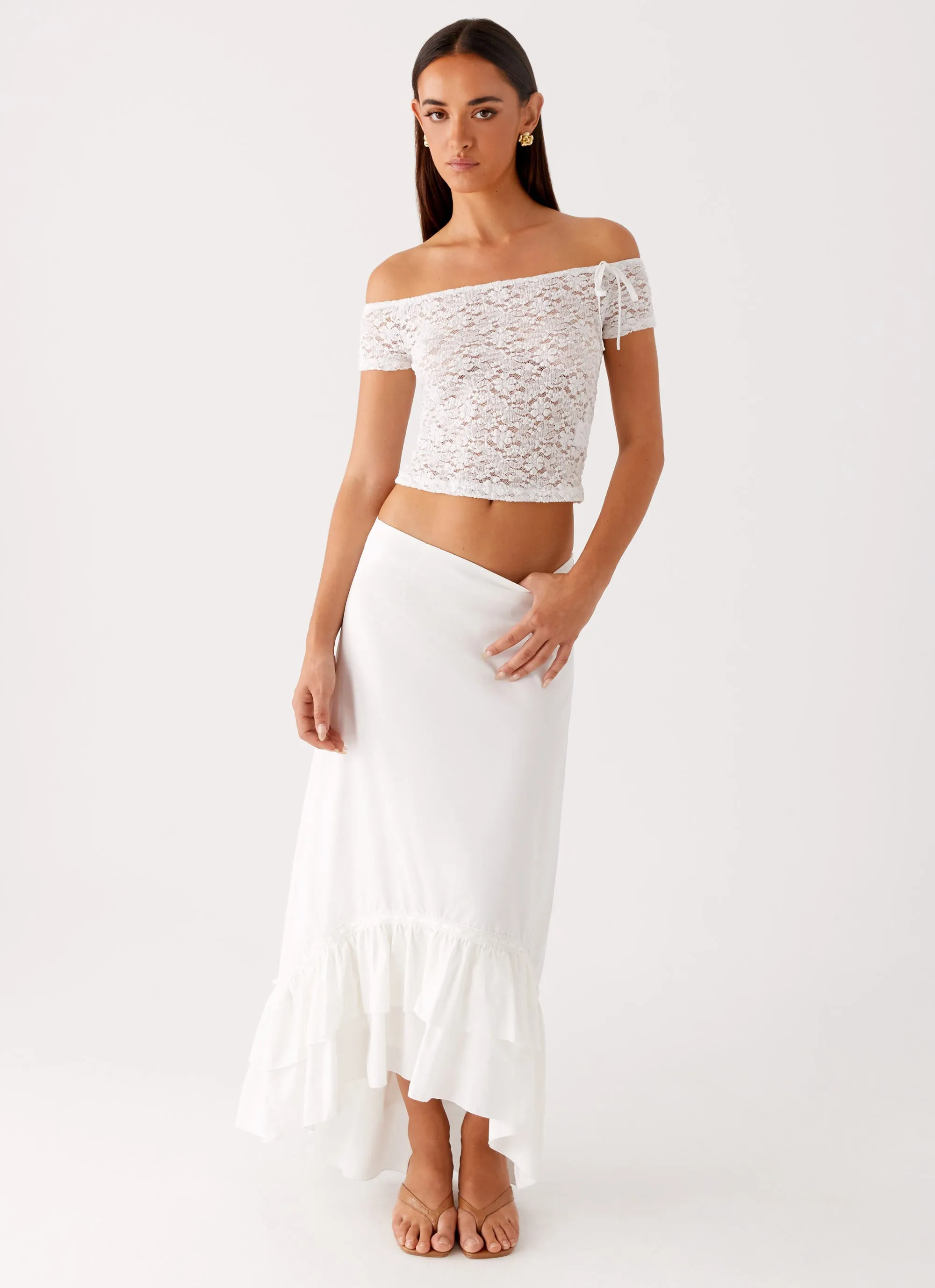 Alessandra Maxi Skirt - White sold by Peppermayo product image thumbnail 4