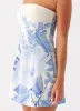 Denby Strapless Mini Dress - Blue Floral Print sold by Peppermayo