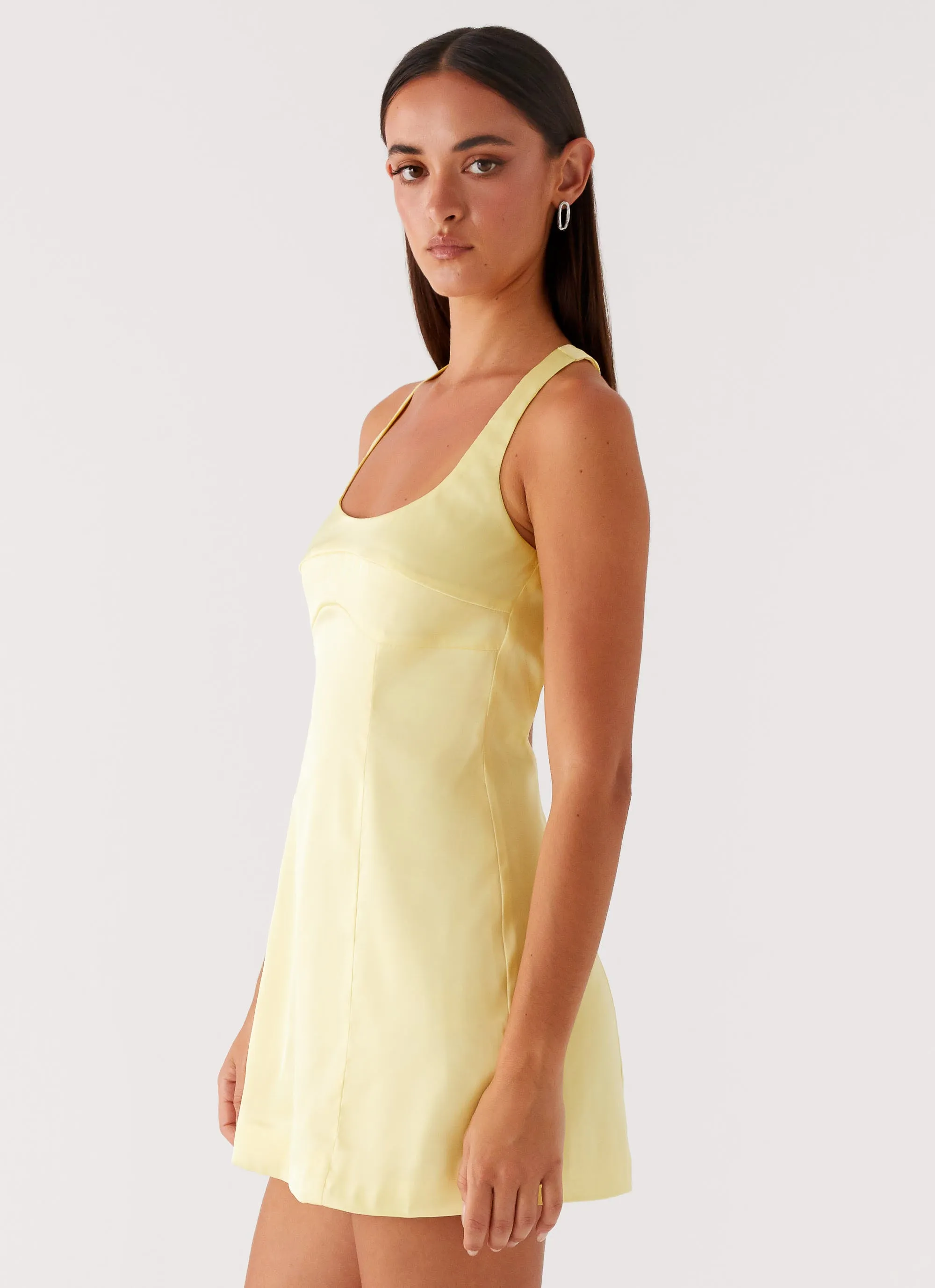 Freefall Satin Mini Dress - Yellow sold by Peppermayo product image thumbnail 3