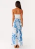 Rebecca Maxi Dress - Blue Floral Print sold by Peppermayo