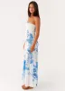 Rebecca Maxi Dress - Blue Floral Print sold by Peppermayo