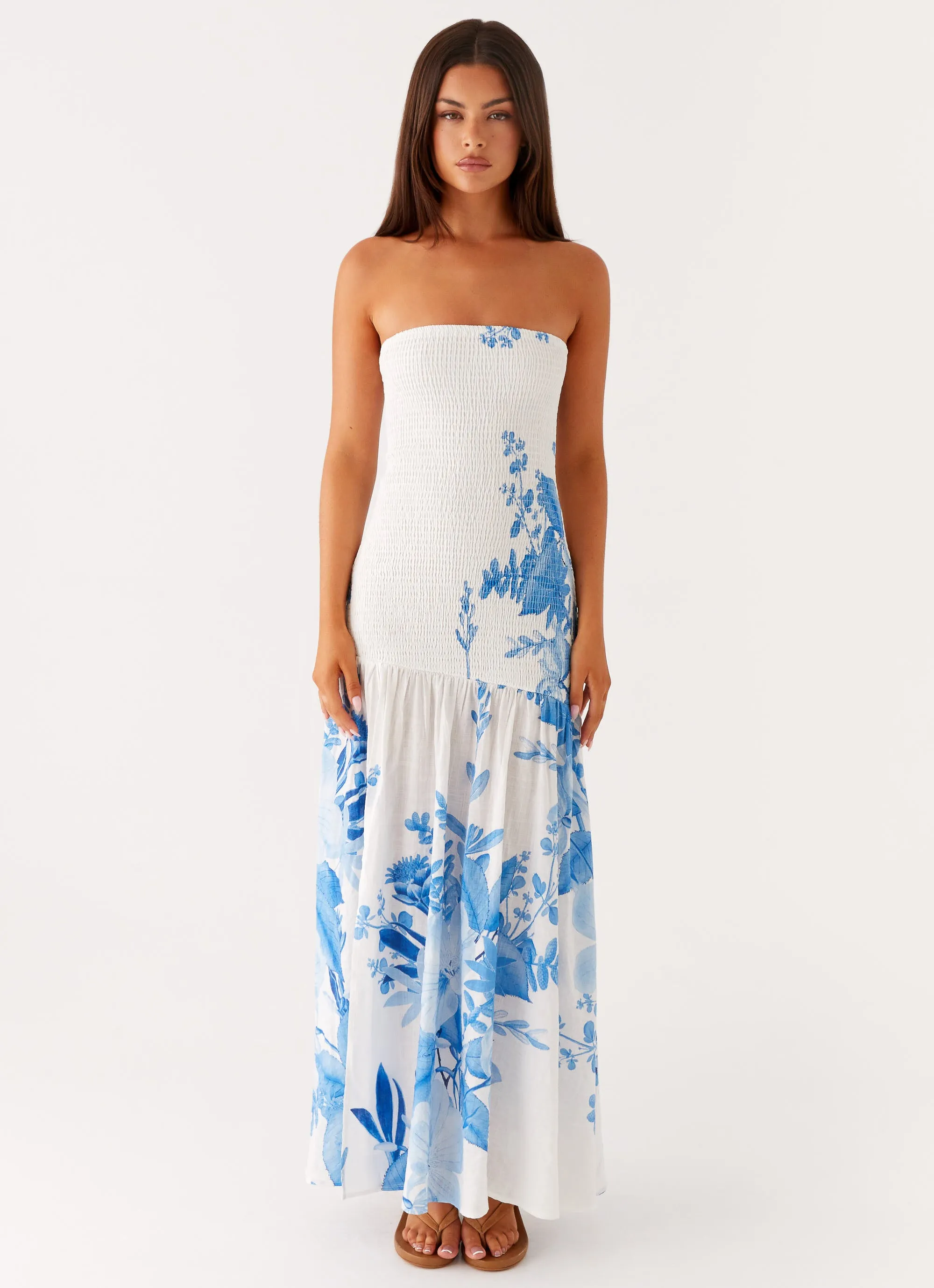 Rebecca Maxi Dress - Blue Floral Print sold by Peppermayo product image thumbnail 2