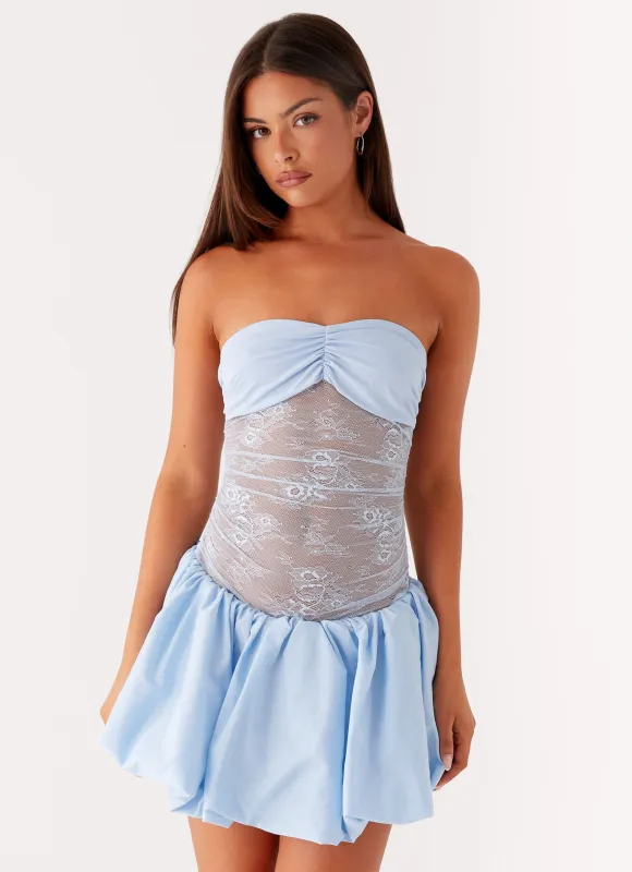 Safina Bubble Mini Dress - Blue sold by Peppermayo