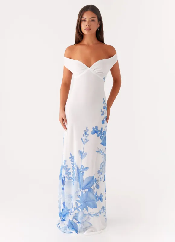 Krissa Maxi Dress - Blue Floral sold by Peppermayo
