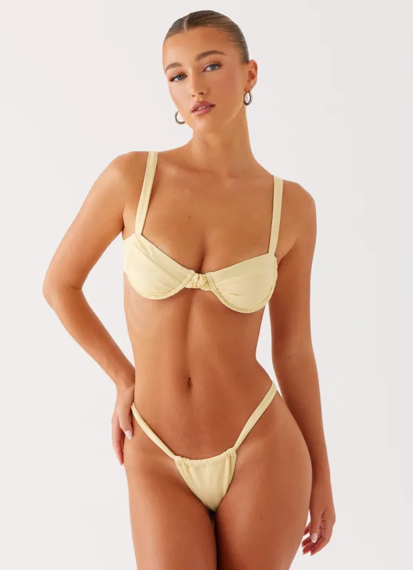 Gala Underwire Bikini Top - Yellow sold by Peppermayo
