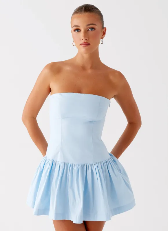 Riviera Mini Dress - Blue sold by Peppermayo
