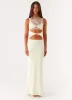Imperial Maxi Dress - Yellow sold by Peppermayo