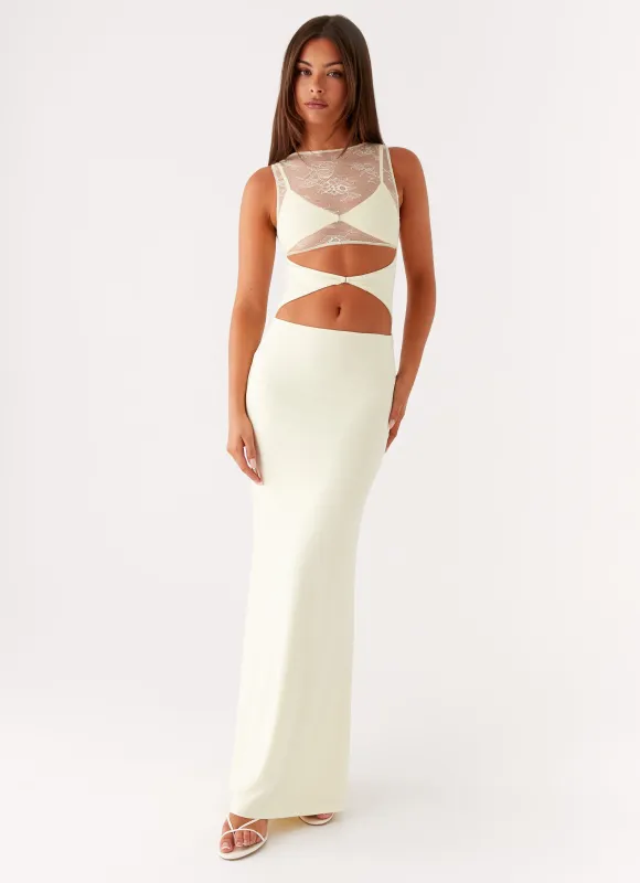 Imperial Maxi Dress - Yellow sold by Peppermayo
