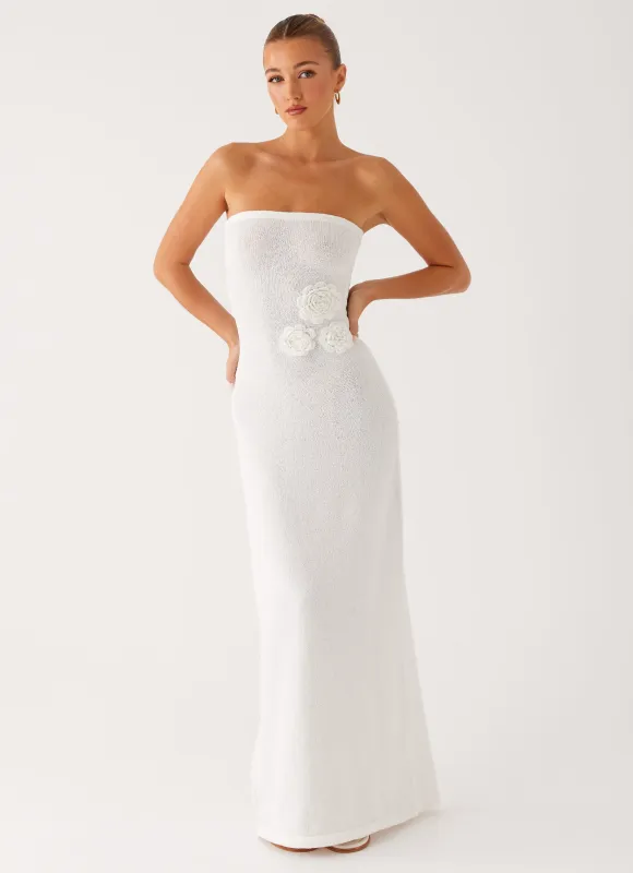 Arli Strapless Maxi Dress - Ivory sold by Peppermayo