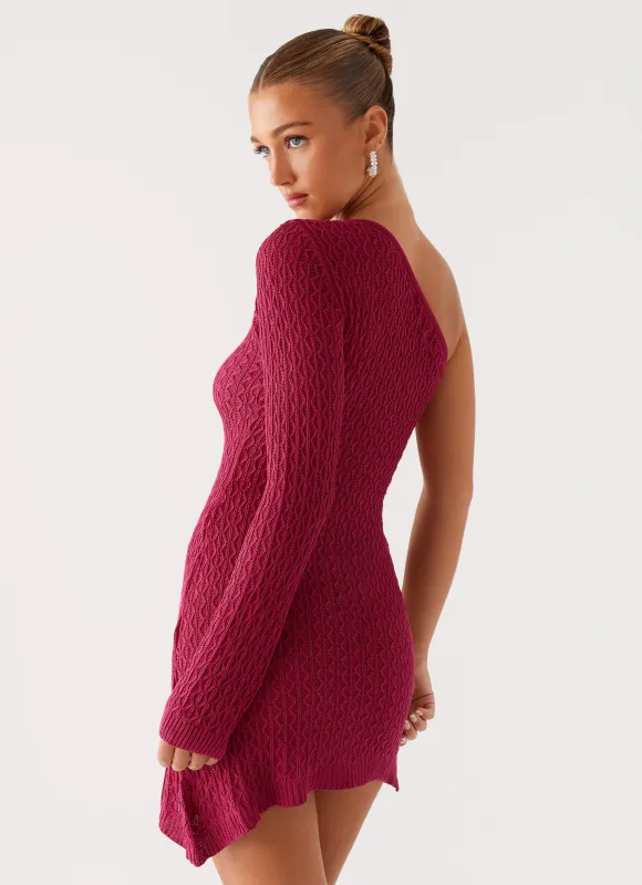 Medda Knit Mini Dress - Hot Pink sold by Peppermayo