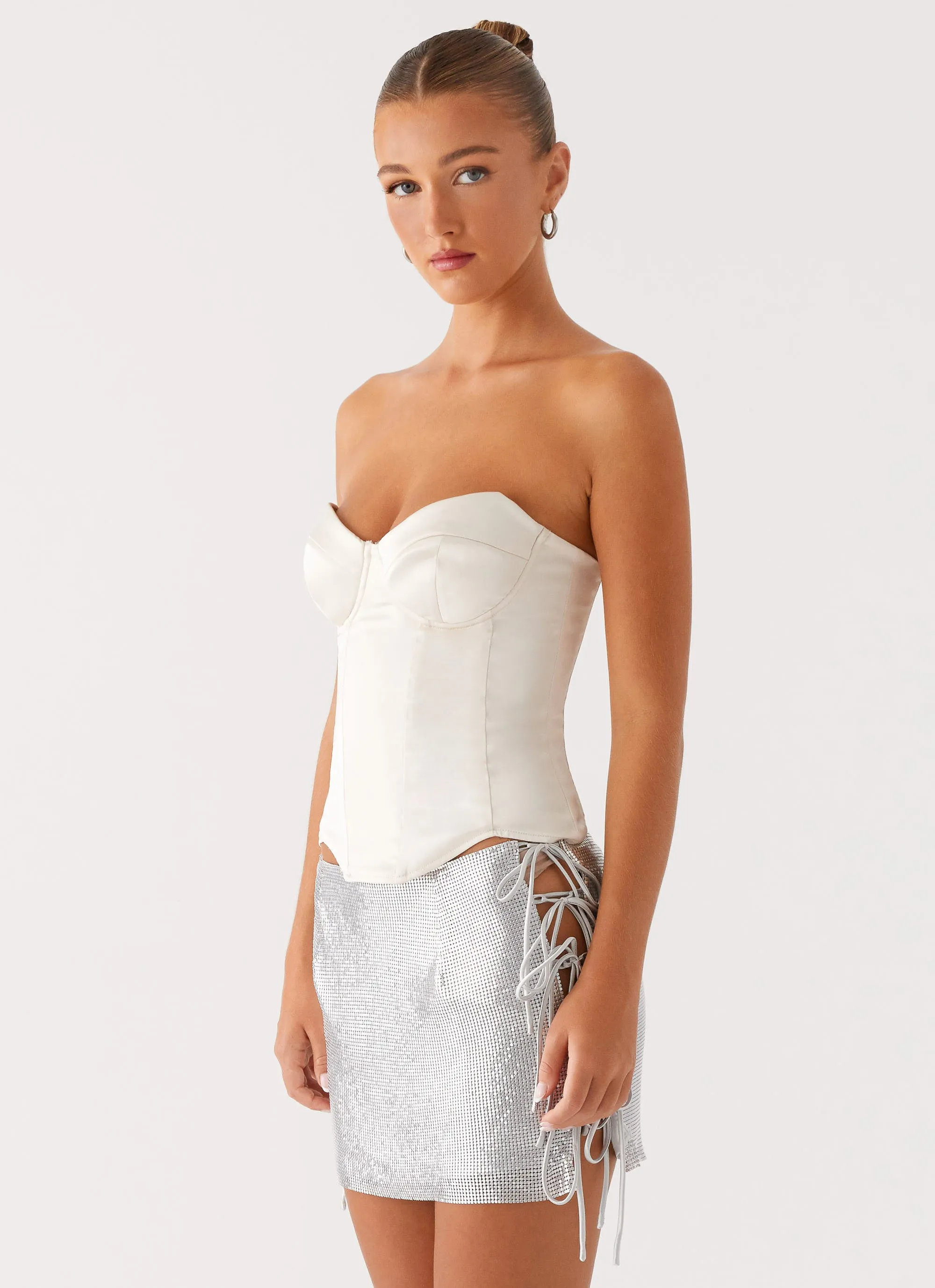 Radar Satin Corset - Ivory sold by Peppermayo product image thumbnail 3