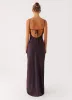 Griselda Maxi Dress - Dark Chocolate sold by Peppermayo
