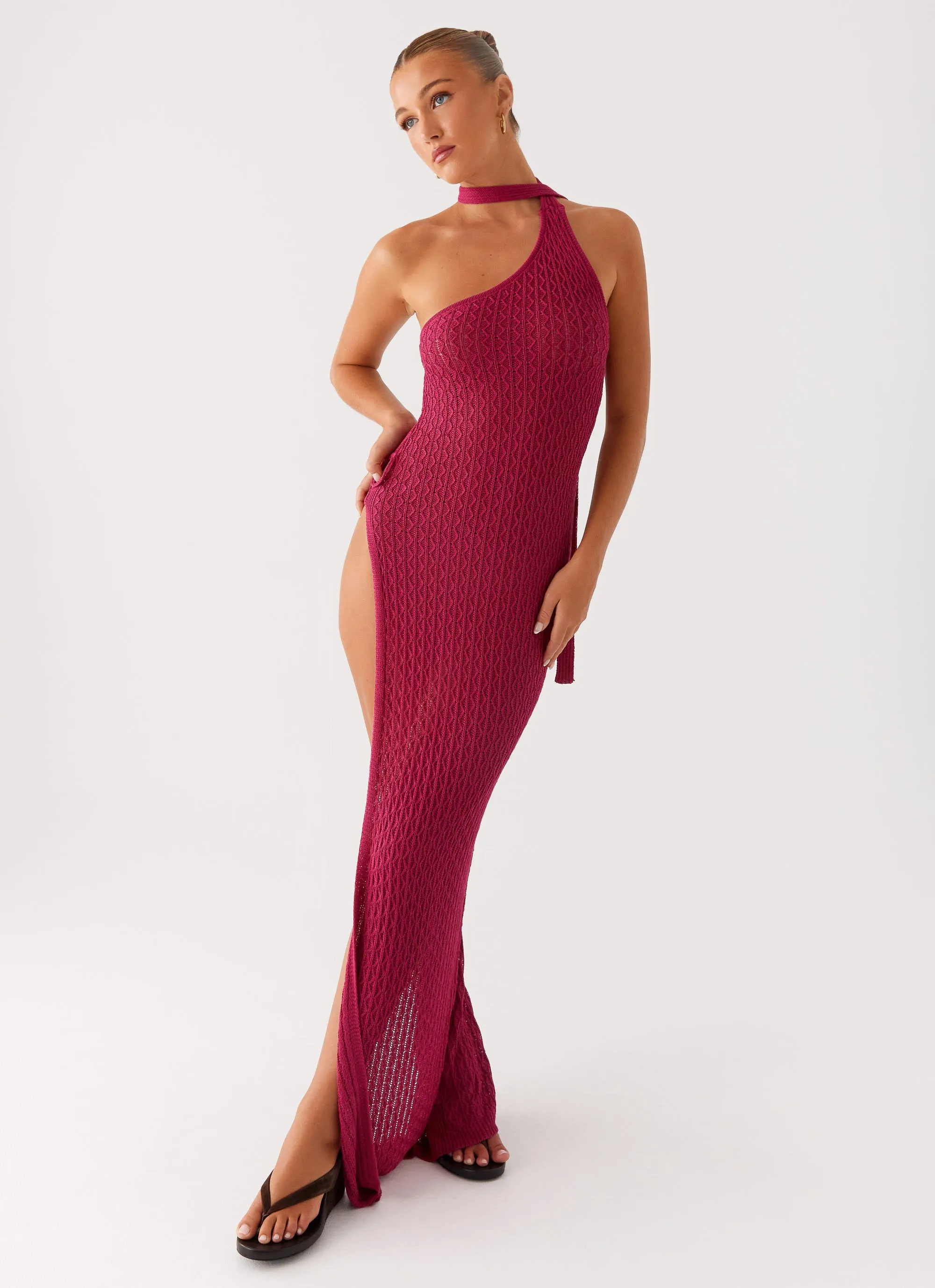 Carryn Knit Maxi Dress - Hot Pink sold by Peppermayo product image thumbnail 5