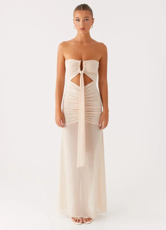 Lovie Maxi Dress - Beige sold by Peppermayo