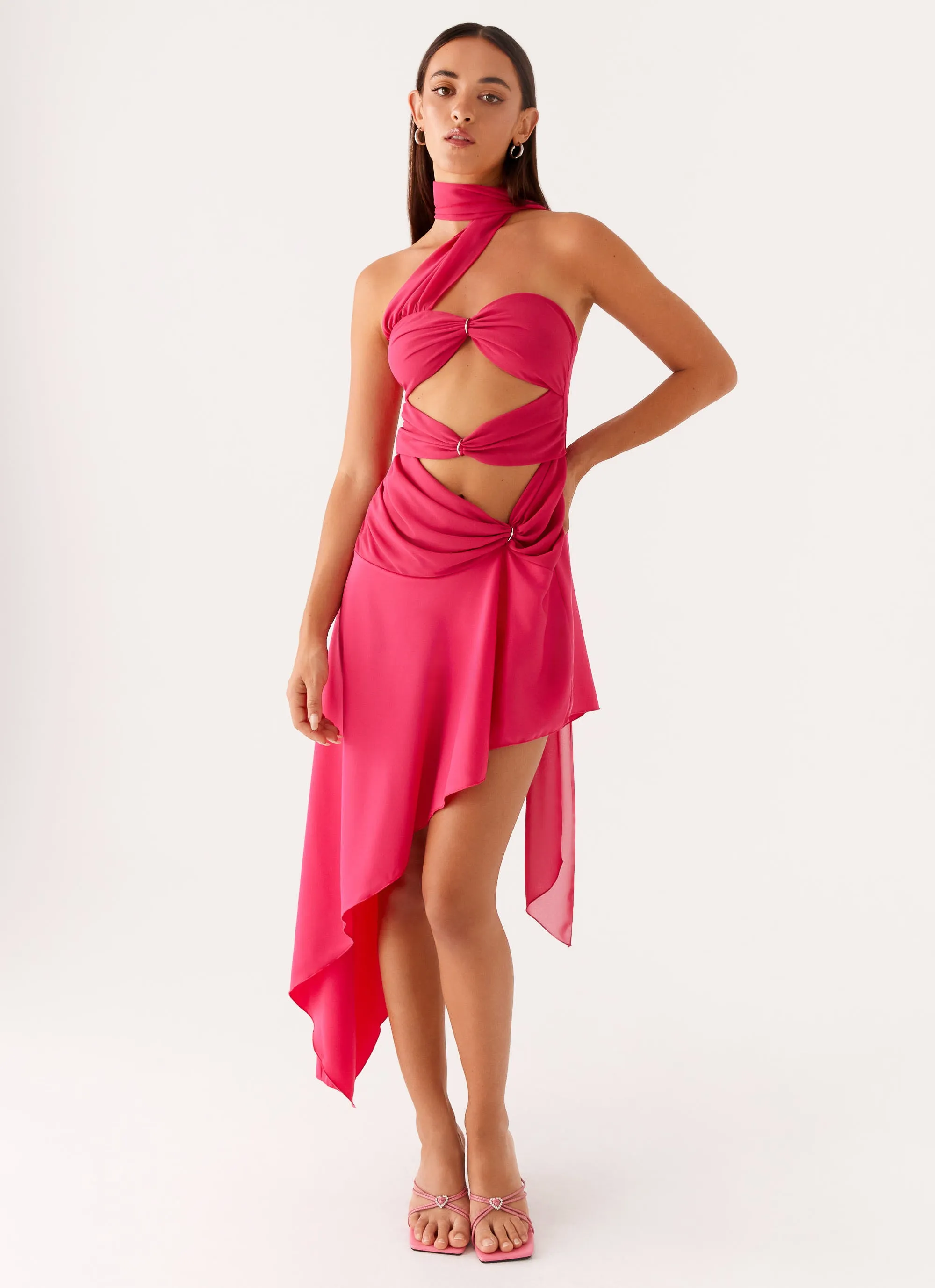 Circa Scarf Midi Dress - Hot Pink sold by Peppermayo product image thumbnail 5
