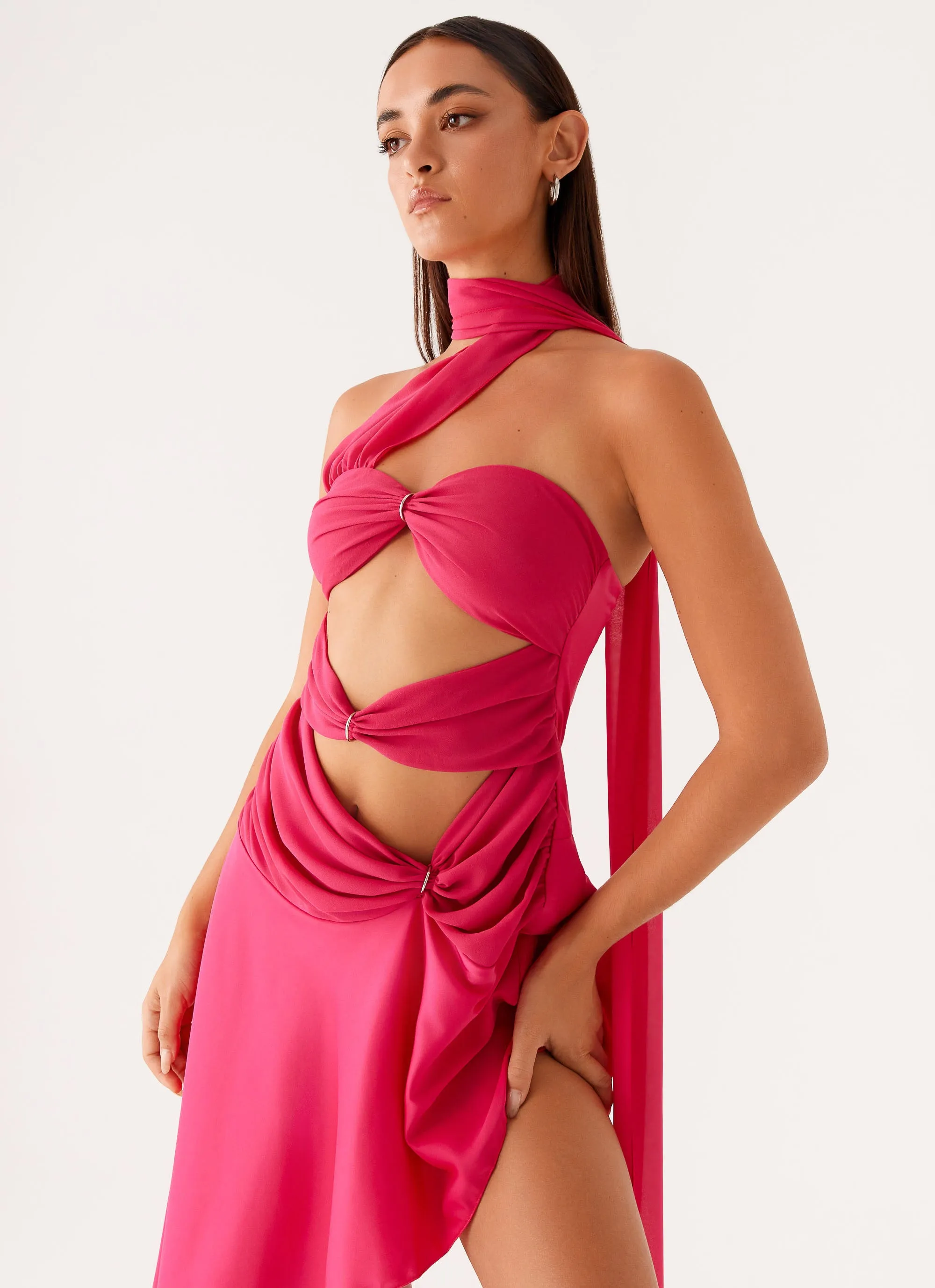 Circa Scarf Midi Dress - Hot Pink sold by Peppermayo product image thumbnail 4