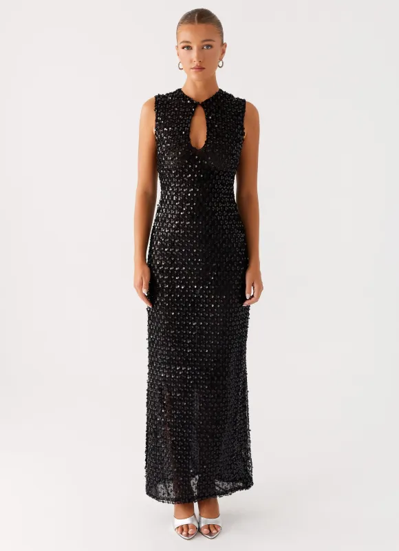 Kore Sequin Maxi Dress - Black sold by Peppermayo