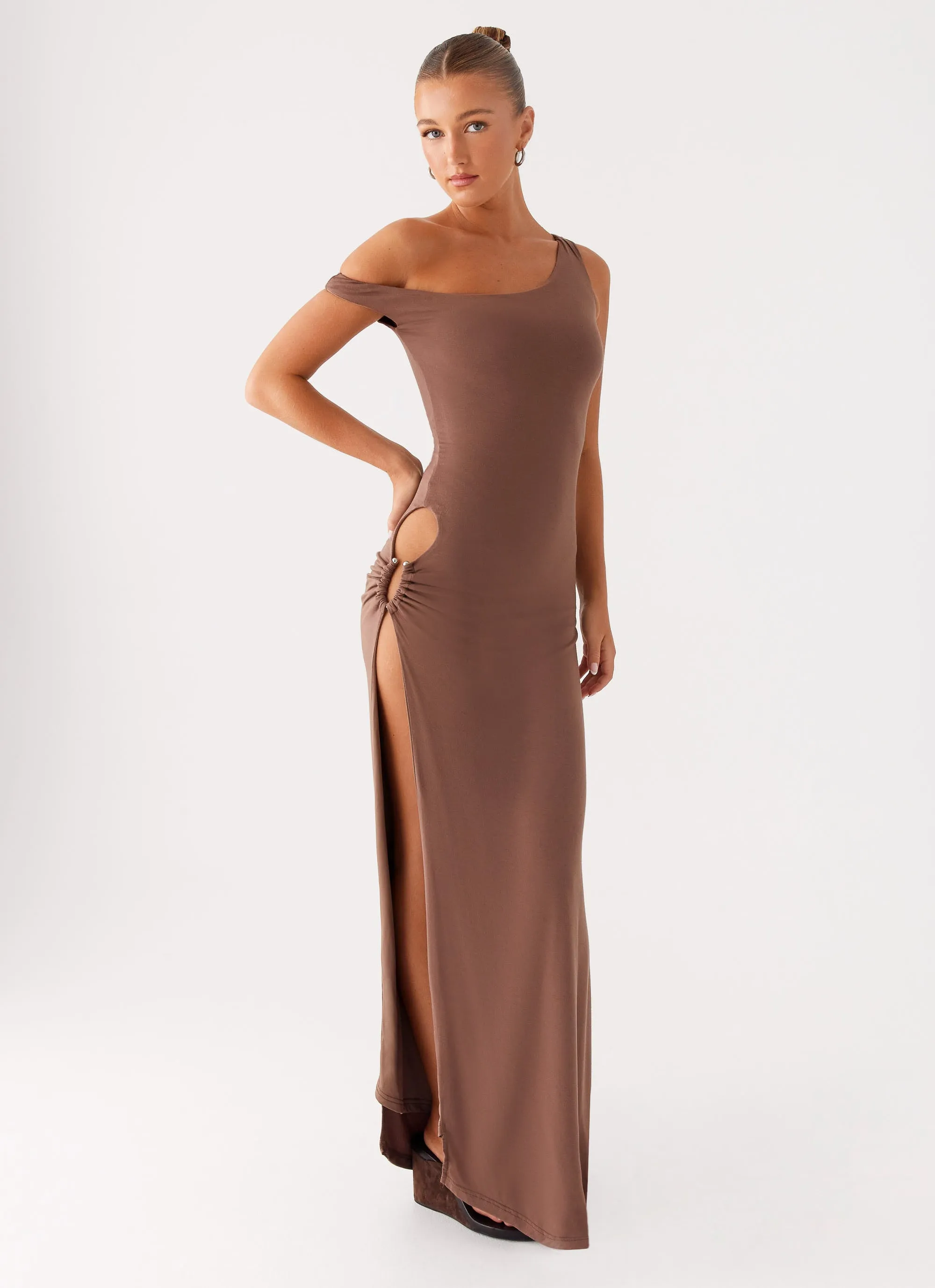 Dalla Maxi Dress - Dark Chocolate sold by Peppermayo