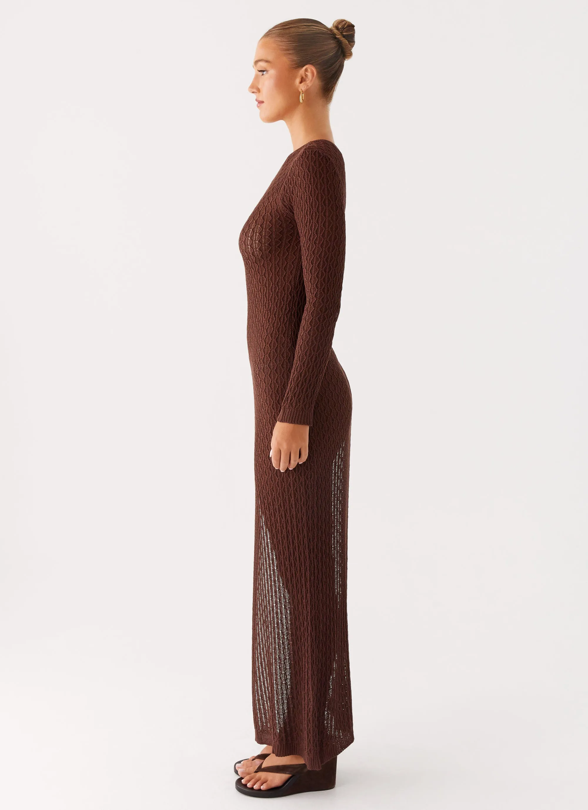 Kerri Knit Maxi Dress - Dark Chocolate sold by Peppermayo product image thumbnail 3