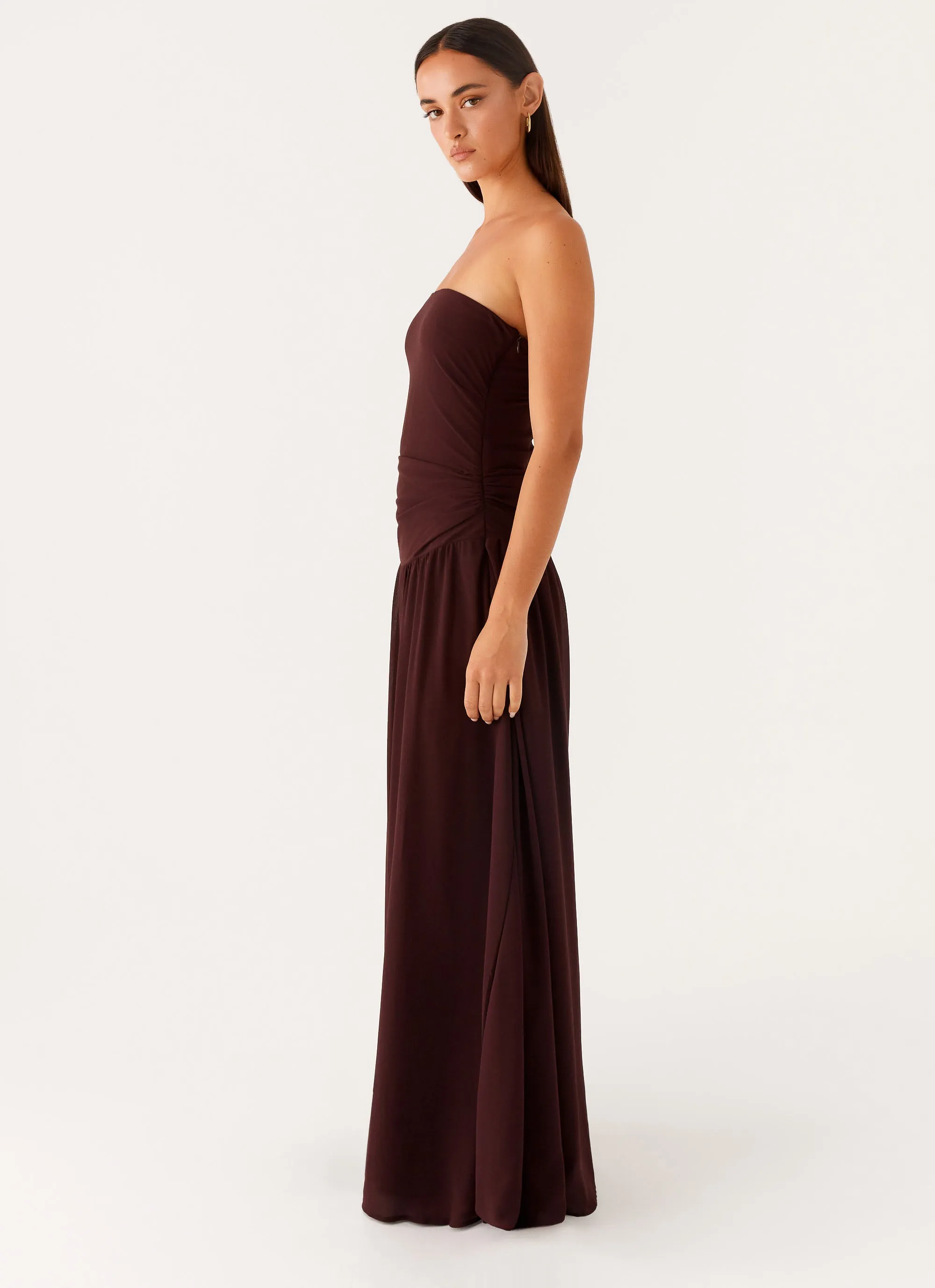 Covia Strapless Maxi Dress - Dark Chocolate sold by Peppermayo product image thumbnail 3