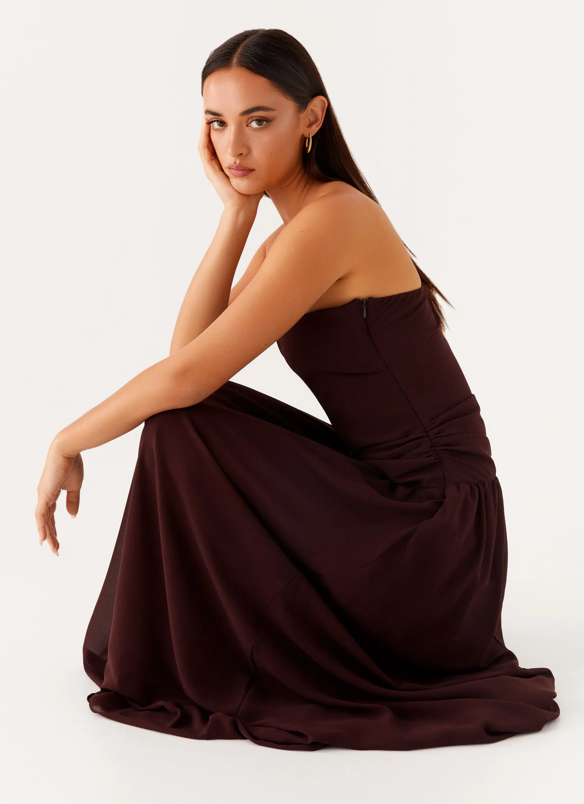 Covia Strapless Maxi Dress - Dark Chocolate sold by Peppermayo product image thumbnail 5