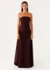 Covia Strapless Maxi Dress - Dark Chocolate sold by Peppermayo