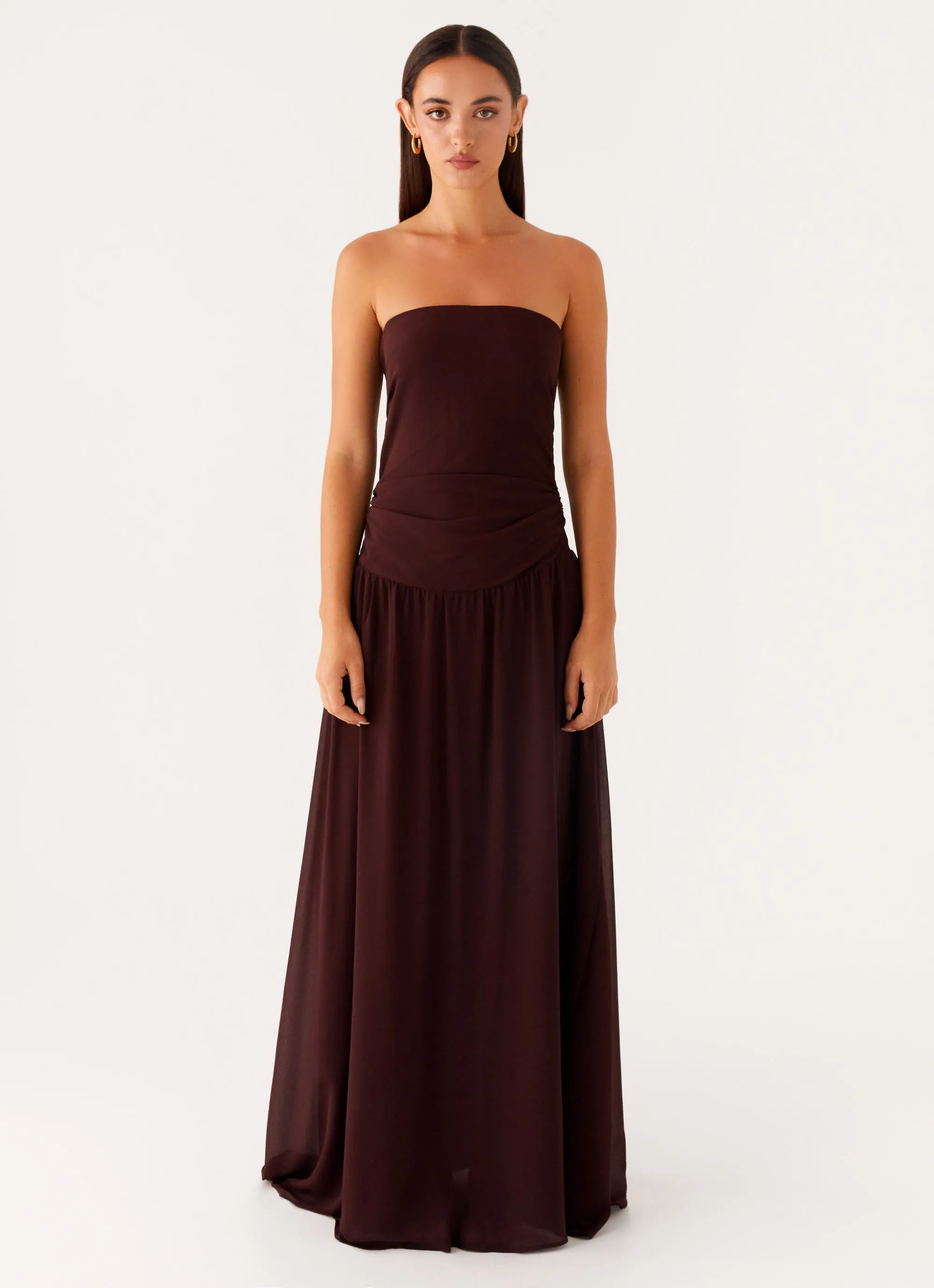 Covia Strapless Maxi Dress - Dark Chocolate sold by Peppermayo product image thumbnail 2