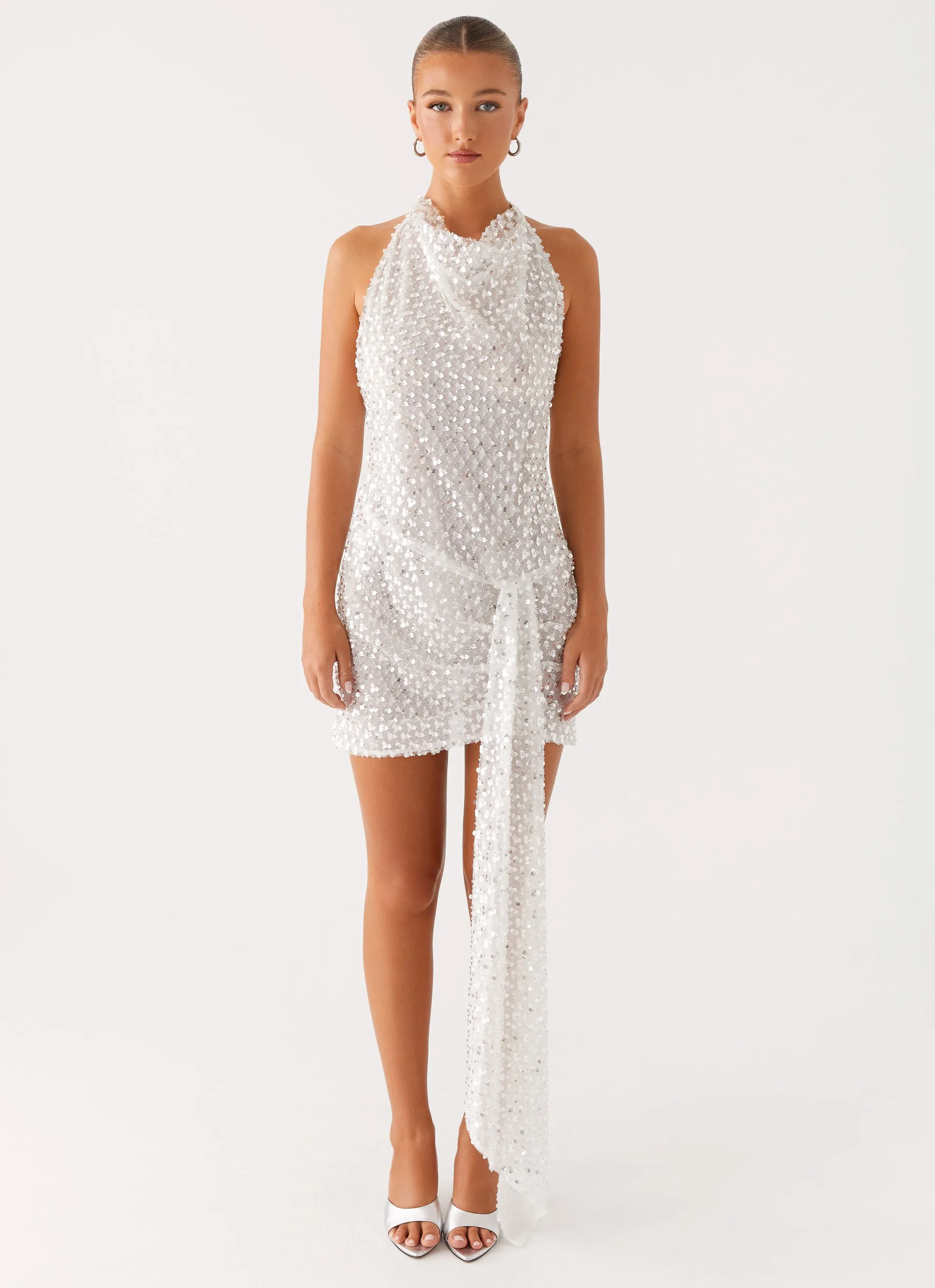 Cinta Sequin Mini Dress - Silver sold by Peppermayo product image thumbnail 2