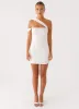 Lena Ruched Mini Dress - Ivory sold by Peppermayo
