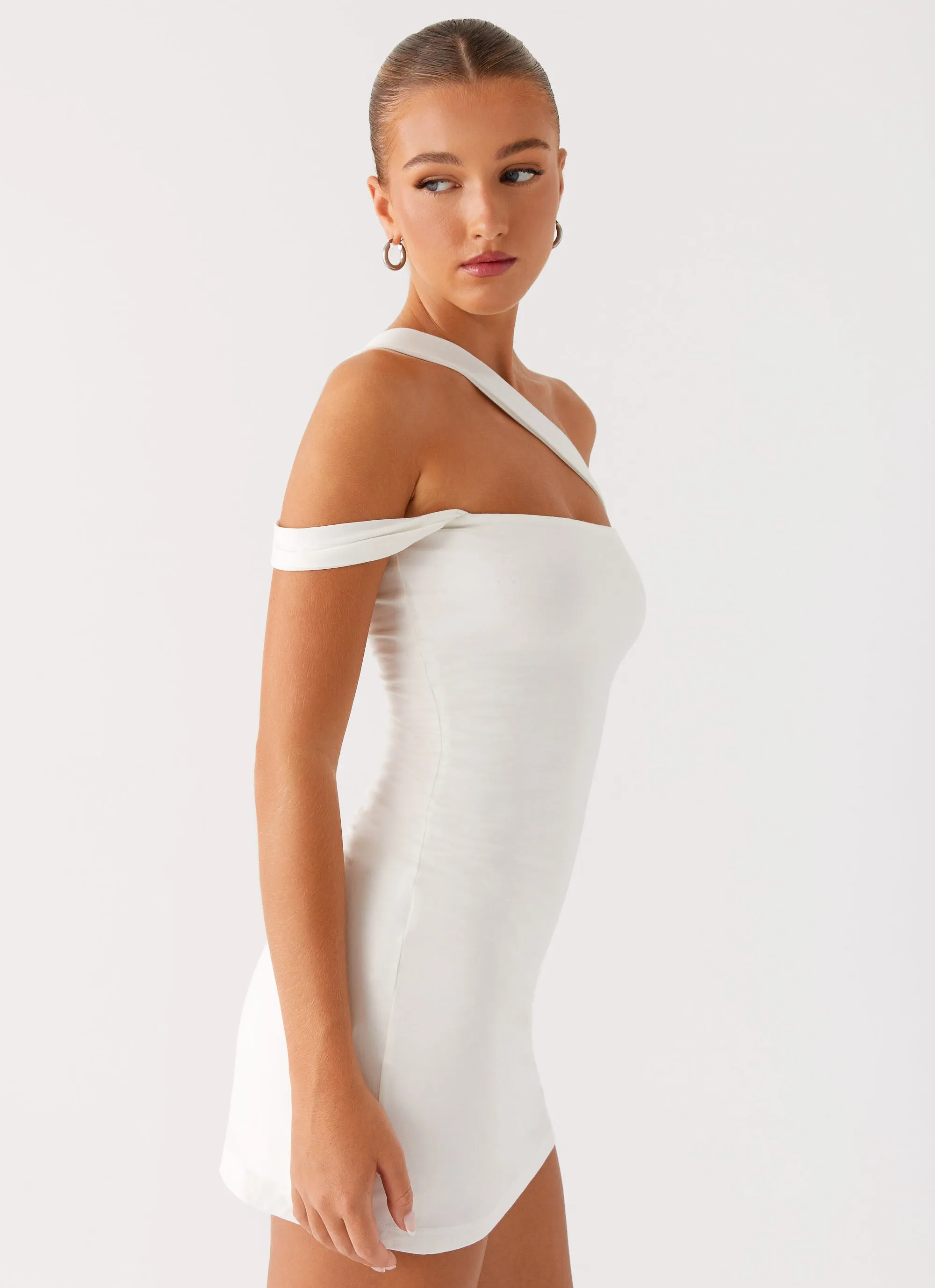 Lena Ruched Mini Dress - Ivory sold by Peppermayo product image thumbnail 5