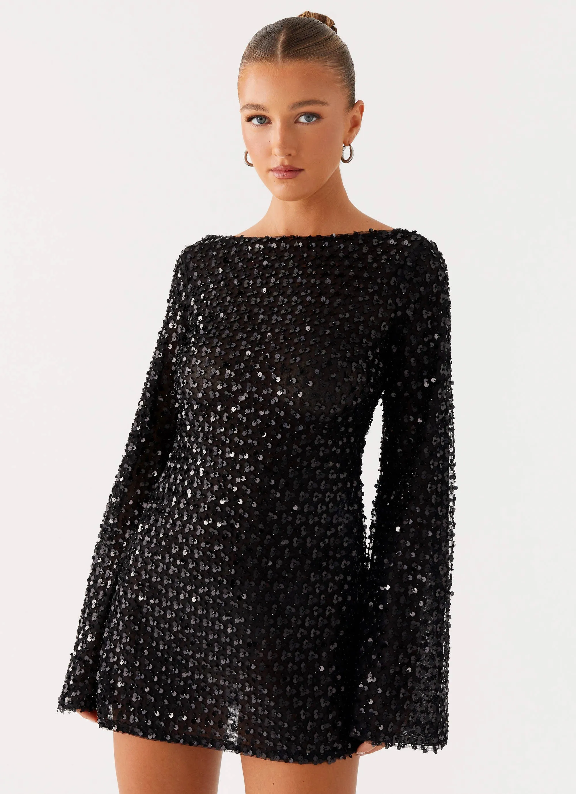 Edessa Sequin Mini Dress - Black sold by Peppermayo product image thumbnail 4