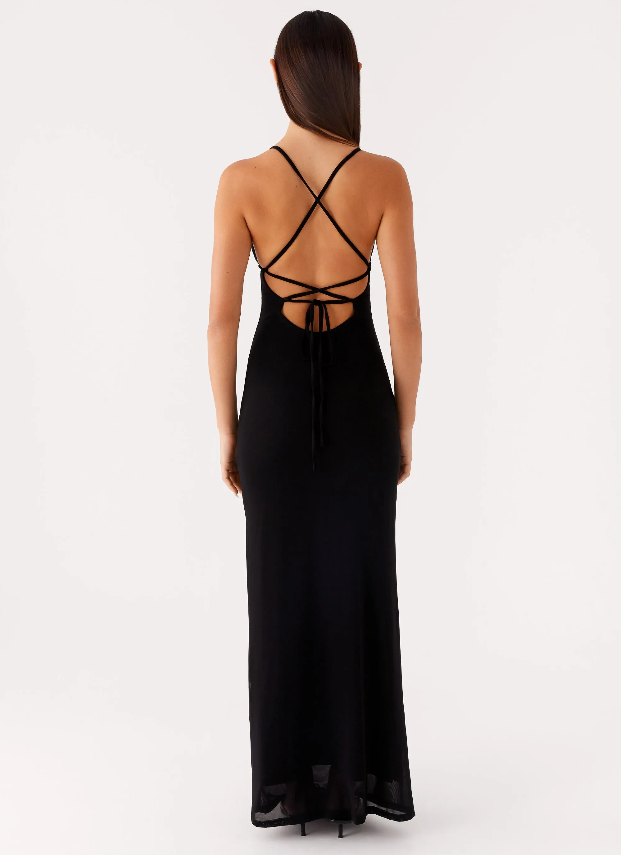 Beki Beaded Mesh Maxi Dress - Black sold by Peppermayo product image thumbnail 3
