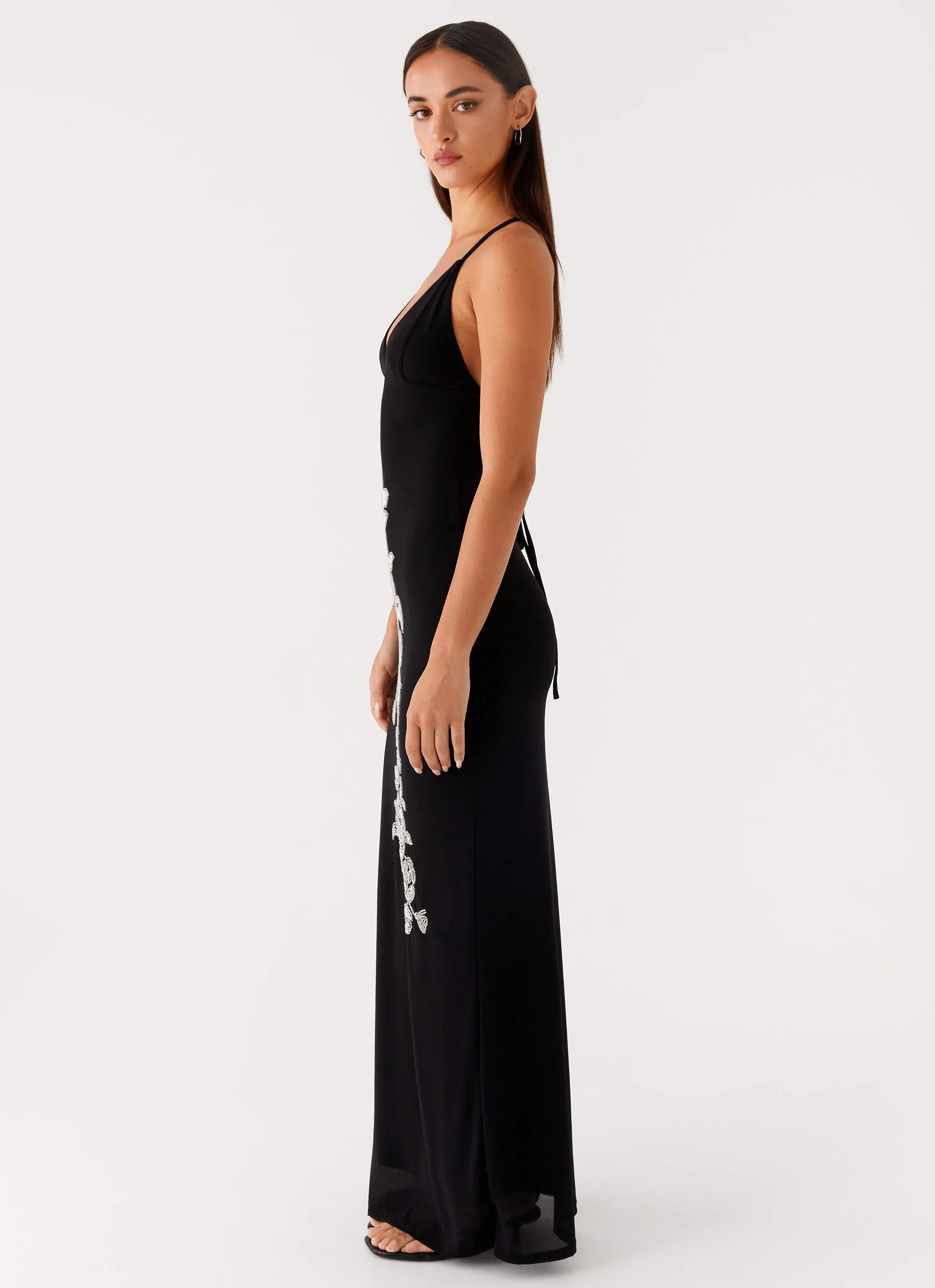 Beki Beaded Mesh Maxi Dress - Black sold by Peppermayo product image thumbnail 2