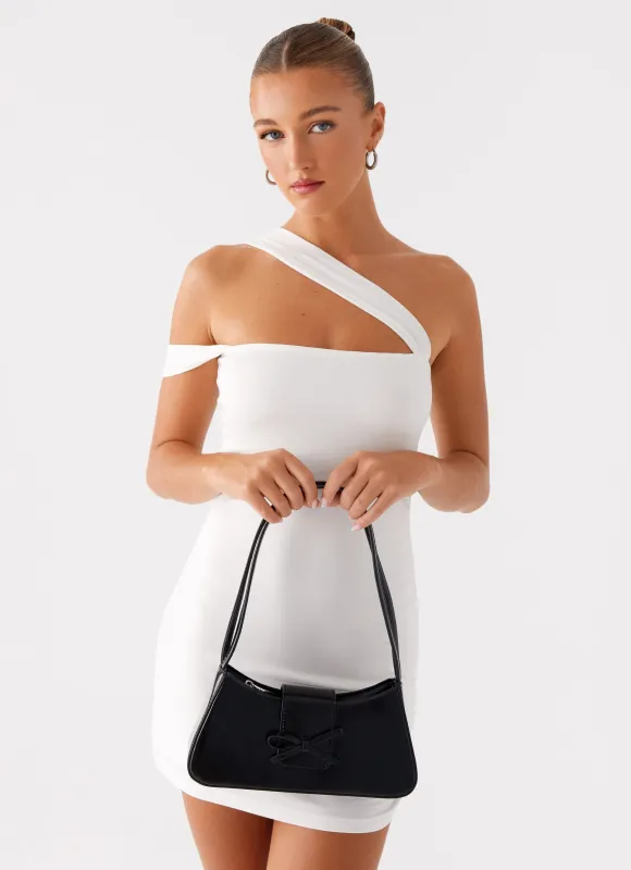 Cara Bow Shoulder Bag - Black sold by Peppermayo