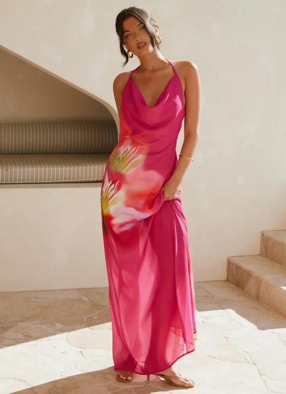 Fantasy Maxi Dress - Pink Tropical sold by Peppermayo
