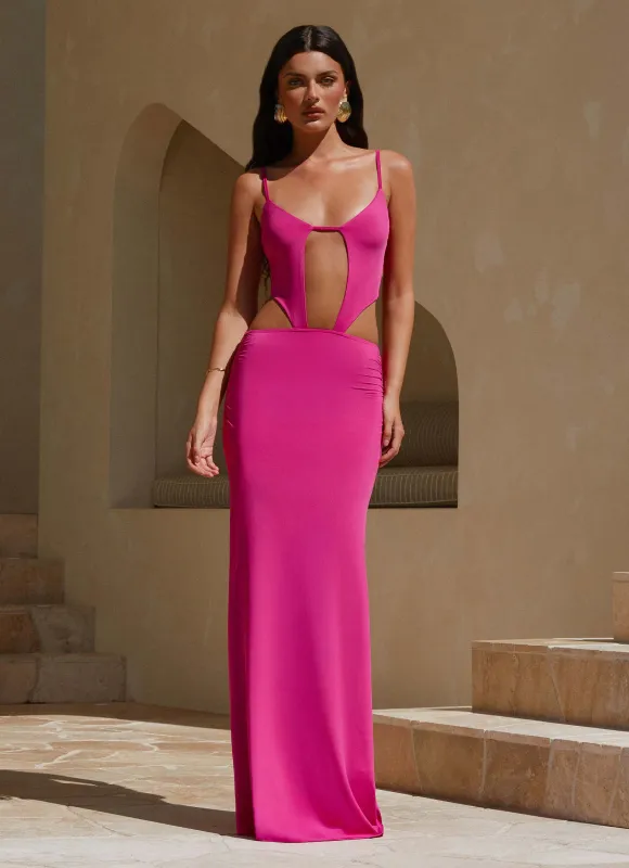 Headliner Maxi Dress - Fuchsia sold by Peppermayo