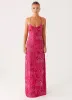 Vietta Sequin Cami Maxi Dress - Fuschia sold by Peppermayo