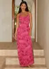 Vietta Sequin Cami Maxi Dress - Fuschia sold by Peppermayo
